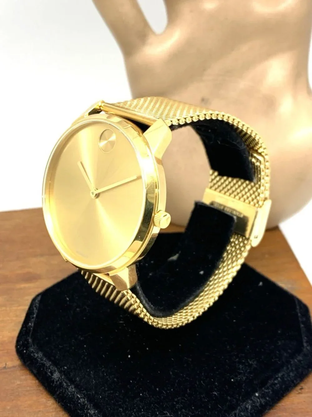Movado Men's Watch 3600588 Bold Gold Dial Swiss Quartz Steel Mesh Bracelet 42mm